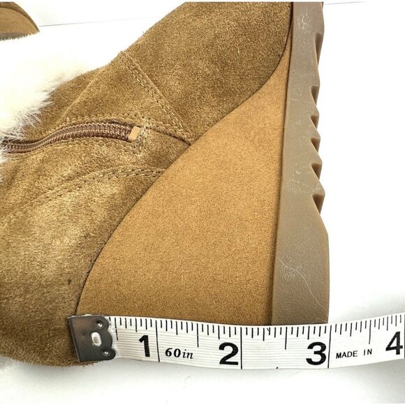 Koolaburra By Ugg Elladine Boot 11 Brown Suede Leather Ankle Bootie Wedge Womens - Picture 6 of 11